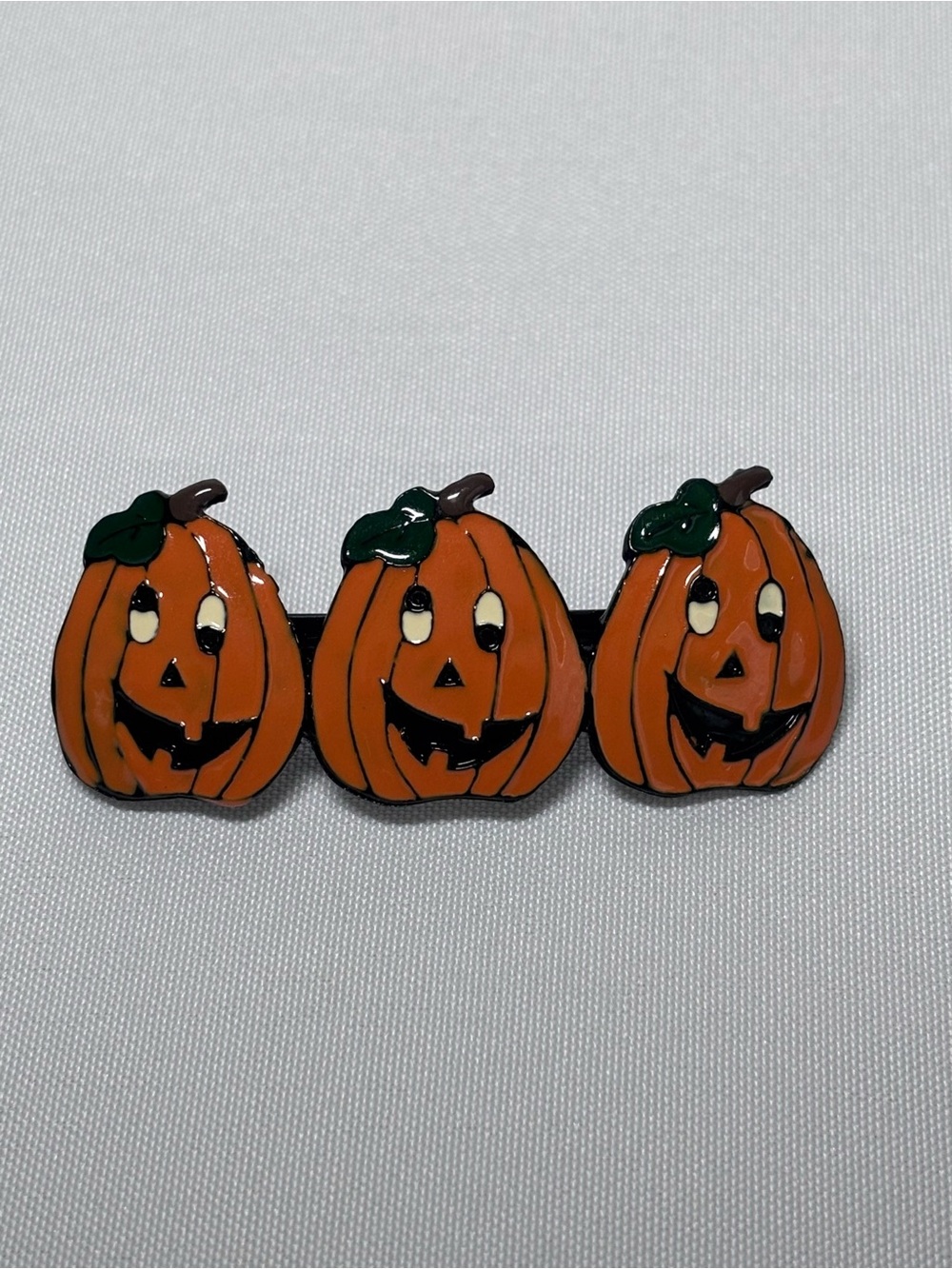 Vintage Halloween Pumpkin Jack-o-lantern Hair Clip Barrette 🎃